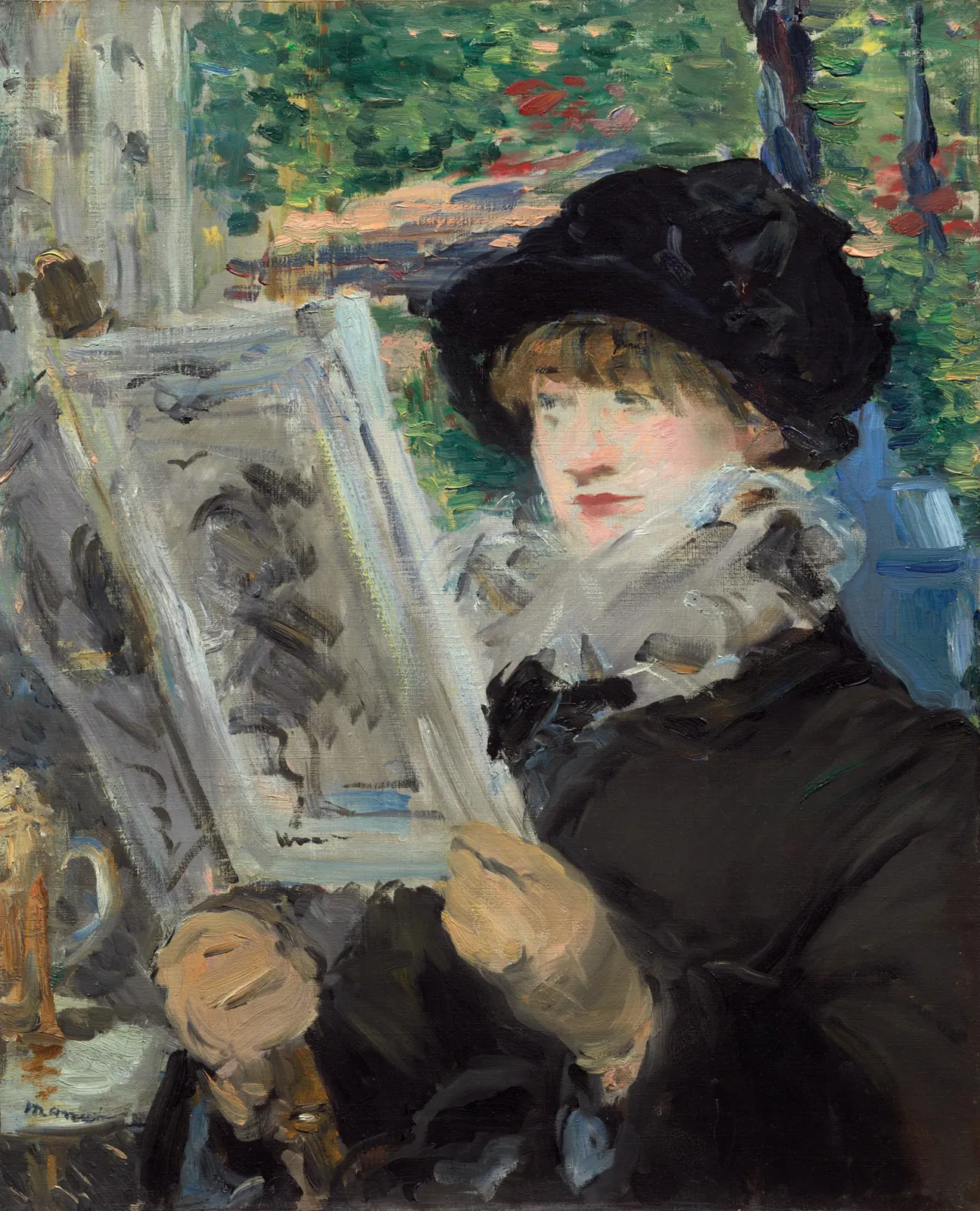 Mujer leyendo, óleo de Édouard Manet